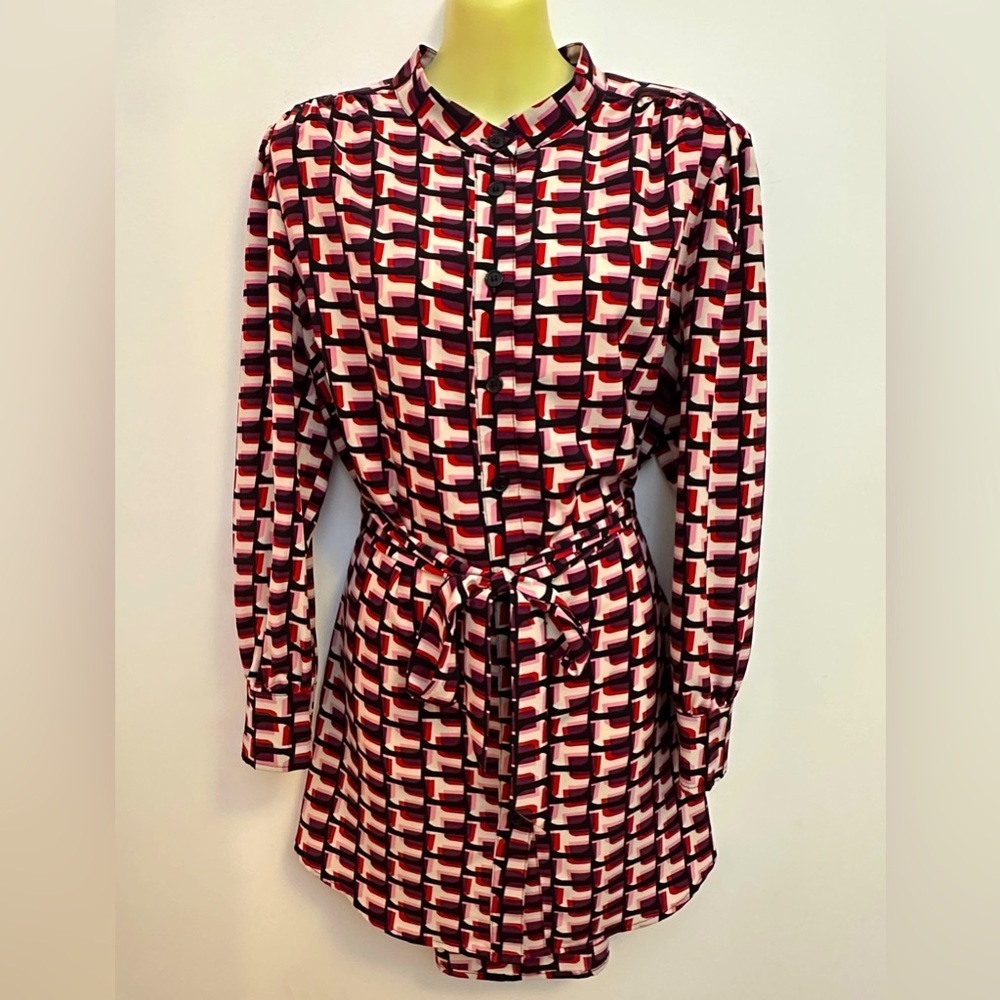 Sanctuary Red and Black Patterned Long Sleeve Dress